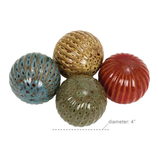 Kirkland's Home Natural Shades Ceramic 4-Pc. Orb Filler Set- Bowl Filler