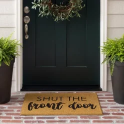 Kirkland's Home Natural Shut The Front Door Doormat- Doormats