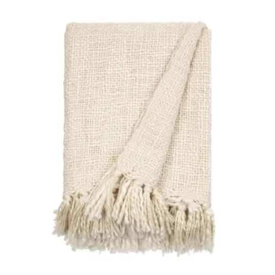 Kirkland's Home Natural Slubbed Yarn Throw- Blankets & Throws