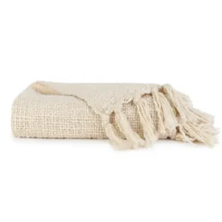 Kirkland's Home Natural Slubbed Yarn Throw- Blankets & Throws