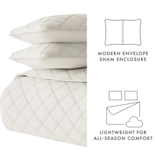 Kirkland's Home Natural Stitched Diamond 3-Pc. King Quilt Set- Quilts