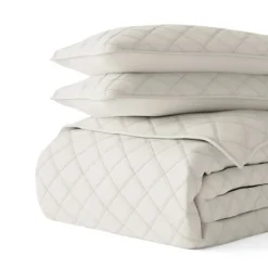 Kirkland's Home Natural Stitched Diamond 3-Pc. Queen Quilt Set- Quilts