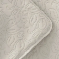 Kirkland's Home Natural Stitched Floral 3-Pc. King Quilt Set- Quilts