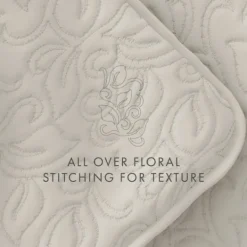 Kirkland's Home Natural Stitched Floral 3-Pc. King Quilt Set- Quilts