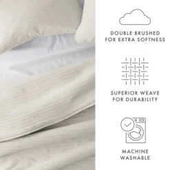 Kirkland's Home Natural Stitched Stripes 3-Pc. Queen Quilt Set- Quilts