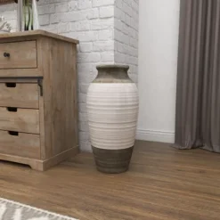 Kirkland's Home Natural Stone Two-Tone Coastal Vase- Vases