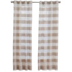 Kirkland's Home Natural Stripe Sheer Single Curtain Panel, 84 In.- Curtains & Drapes