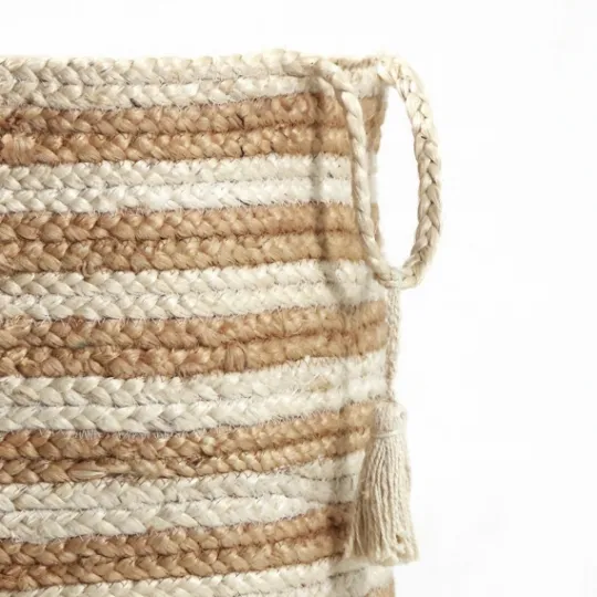 Kirkland's Home Natural Striped Jute Basket With Handles, 19 In.- Baskets & Boxes