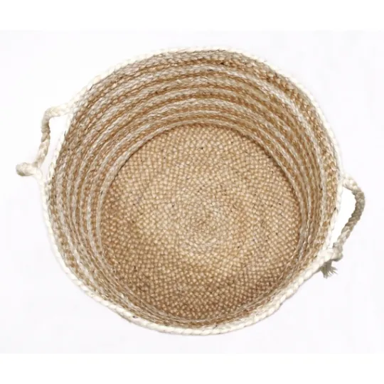 Kirkland's Home Natural Striped Jute Basket With Handles, 19 In.- Baskets & Boxes
