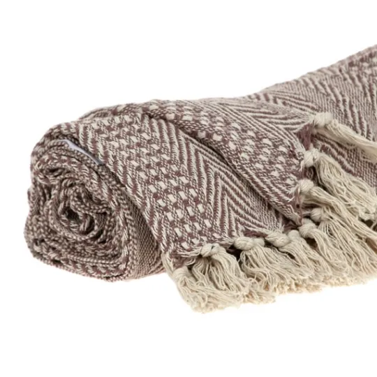 Kirkland's Home Natural Striped Woven Tassel Throw- Blankets & Throws