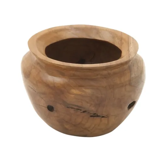 Kirkland's Home Natural Teak Wood Banga Bowl- Decorative Bowls & Jars