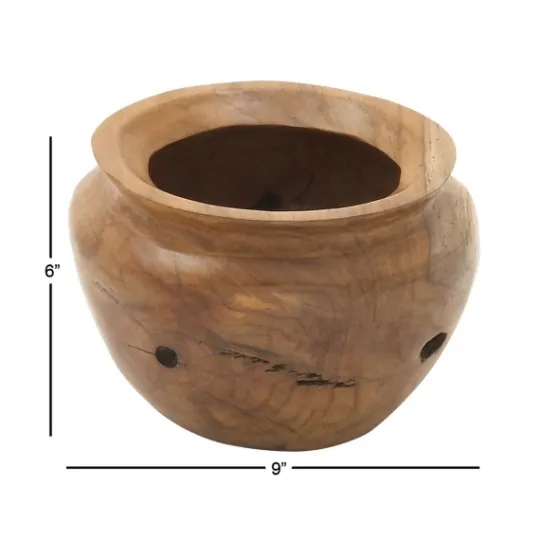 Kirkland's Home Natural Teak Wood Banga Bowl- Decorative Bowls & Jars