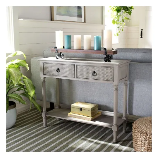 Kirkland's Home Natural Textured 2-Drawer Console Table- Console Tables