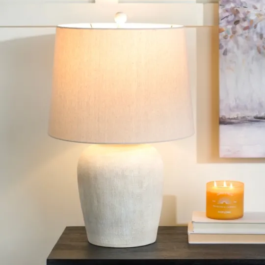 Kirkland's Home Natural Textured Table Lamp- Table Lamps