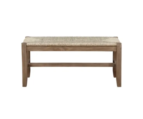 Kirkland's Home Natural Twisted Seagrass And Wood Bench- Benches & Ottomans