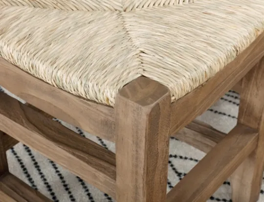 Kirkland's Home Natural Twisted Seagrass And Wood Bench- Benches & Ottomans