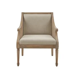 Kirkland's Home Natural Upholstery Cane Inset Accent Chair- Accent Chairs
