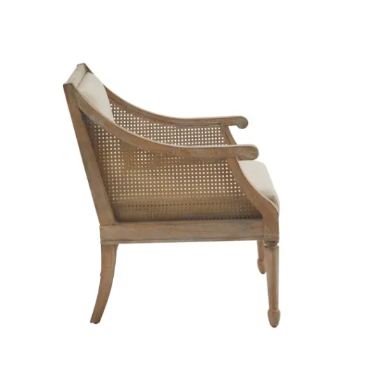 Kirkland's Home Natural Upholstery Cane Inset Accent Chair- Accent Chairs