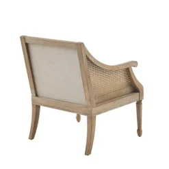 Kirkland's Home Natural Upholstery Cane Inset Accent Chair- Accent Chairs