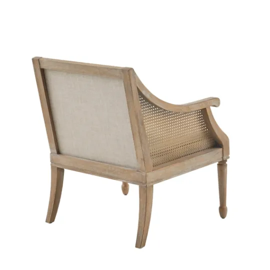 Kirkland's Home Natural Upholstery Cane Inset Accent Chair- Accent Chairs
