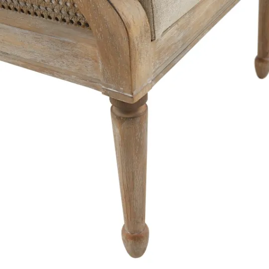 Kirkland's Home Natural Upholstery Cane Inset Accent Chair- Accent Chairs