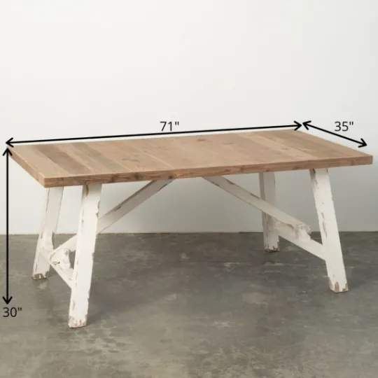 Kirkland's Home Natural Weathered Wood Dining Table- Dining Tables