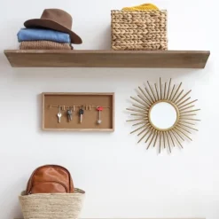 Kirkland's Home Natural Wedge Wood Large Floating Shelf- Shelves