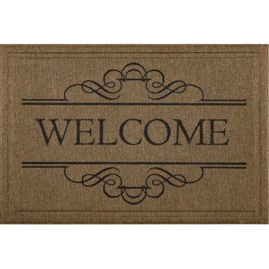 Kirkland's Home Natural Welcome Script Doormat- Doormats
