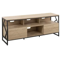 Kirkland's Home Natural Wood And Black Steel Media S D- Tv Stands & Media Consoles