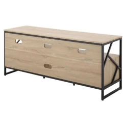 Kirkland's Home Natural Wood And Black Steel Media S D- Tv Stands & Media Consoles