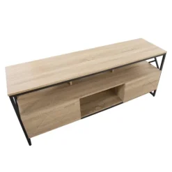 Kirkland's Home Natural Wood And Black Steel Media S D- Tv Stands & Media Consoles