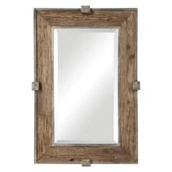 Kirkland's Home Natural Wood And Burnished Metal Mirror- Decorative Mirrors