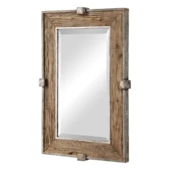 Kirkland's Home Natural Wood And Burnished Metal Mirror- Decorative Mirrors