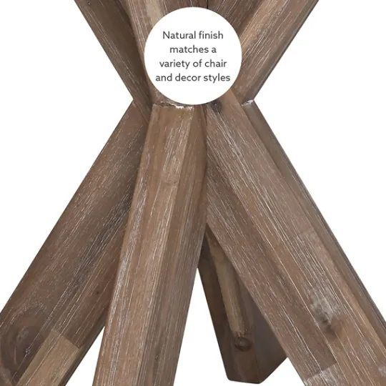 Kirkland's Home Natural Wood And Glass Top X-Base Accent Table- Accent & End Tables