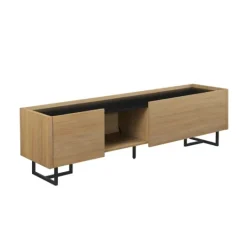 Kirkland's Home Natural Wood And Marble 2-Door Tv S D- Tv Stands & Media Consoles