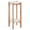 Kirkland's Home Natural Wood And Marble Moxley Accent Table- Accent & End Tables