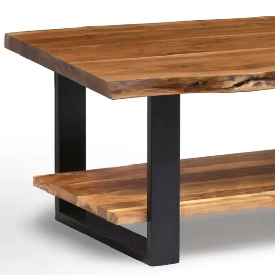 Kirkland's Home Natural Wood And Metal Coffee Table- Coffee Tables