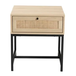 Kirkland's Home Natural Wood And Metal 1-Drawer Nights D- Nightstands