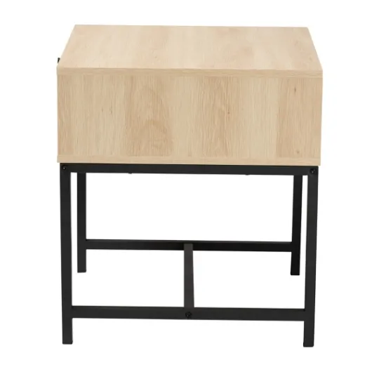 Kirkland's Home Natural Wood And Metal 1-Drawer Nights D- Nightstands