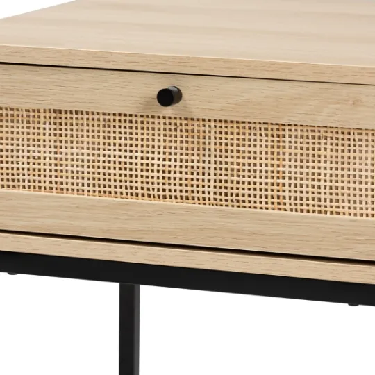 Kirkland's Home Natural Wood And Metal 1-Drawer Nights D- Nightstands
