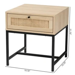Kirkland's Home Natural Wood And Metal 1-Drawer Nights D- Nightstands