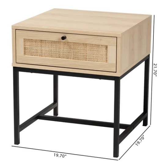 Kirkland's Home Natural Wood And Metal 1-Drawer Nights D- Nightstands