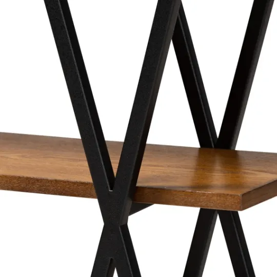 Kirkland's Home Natural Wood And Metal 3-Tier Console Table- Console Tables