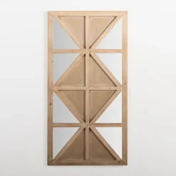 Kirkland's Home Natural Wood And Mirror Diamond Wall Plaque- Wall Plaques