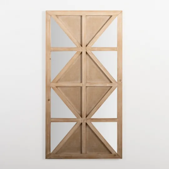 Kirkland's Home Natural Wood And Mirror Diamond Wall Plaque- Wall Plaques