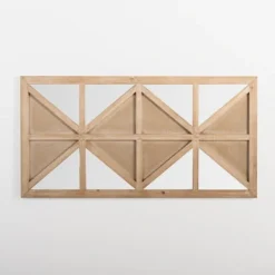 Kirkland's Home Natural Wood And Mirror Diamond Wall Plaque- Wall Plaques
