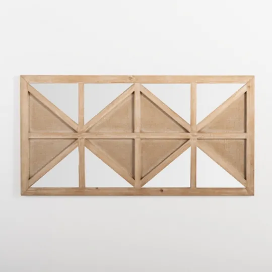 Kirkland's Home Natural Wood And Mirror Diamond Wall Plaque- Wall Plaques