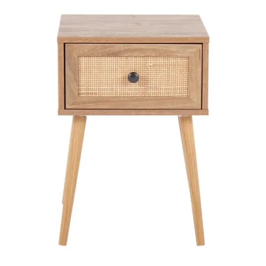 Kirkland's Home Natural Wood And Rat Drawer Accent Table- Accent & End Tables