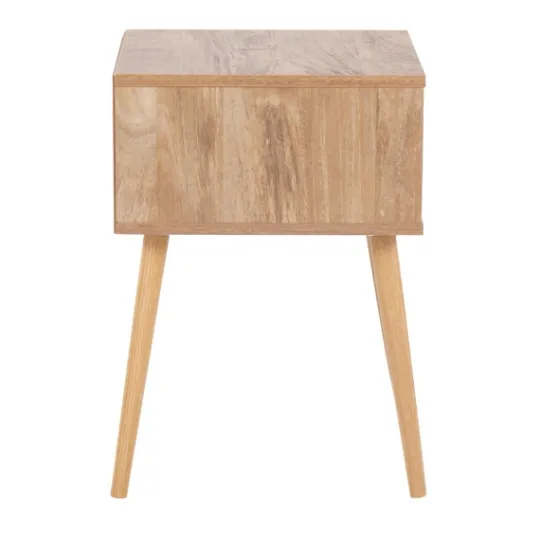 Kirkland's Home Natural Wood And Rat Drawer Accent Table- Accent & End Tables