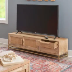 Kirkland's Home Natural Wood And Rat Tv S D- Tv Stands & Media Consoles